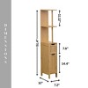 Evideco French Home Goods Slim Storage Cabinet Freestanding Bathroom Organizer with Shelves and Magnetic Door - 3 of 4