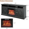 Garvee 67" Electric Fireplace TV Stand with 18" Insert, Adjustable Flames & Heat, Media Console with Storage Shelves, Gray - 3 of 4
