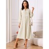 INSPIRE CHIC Women's Boho V Neck Long Sleeve Flowy Swing Casual Floral Midi Dress with Pockets - 3 of 4