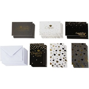 Paper Junkie 48 Pack 2025 Congrats Graduation Greeting Cards Bulk Set with Envelopes, Gold Foil, 4 x 6 in - 1 of 4