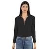 Artyska Women’s Ribbed Zip-Up Collared Long Sleeve Top - 4 of 4