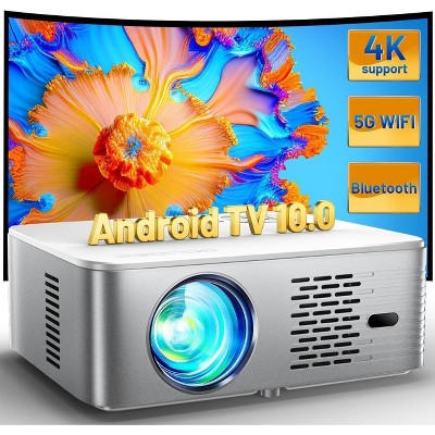 GOODEE Projector with Wifi and Bluetooth, Projector Android TV with Auto Focus & Full-Sealed Optical Engine