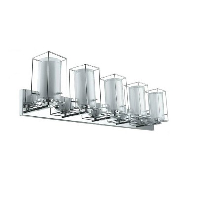 5-Light Iride Vanity Glass Wall Sconce Chrome/White - EGLO