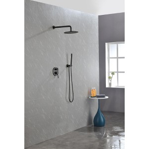 PAGED Ceiling Mounted Shower Head Luxury Shower Faucet Set with Handheld and 10" Shower head for Bathroom, Locker Room - 1 of 4