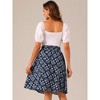 Allegra K Women's Floral Elastic Waist Knee Length A-line Summer Skirt - 3 of 4