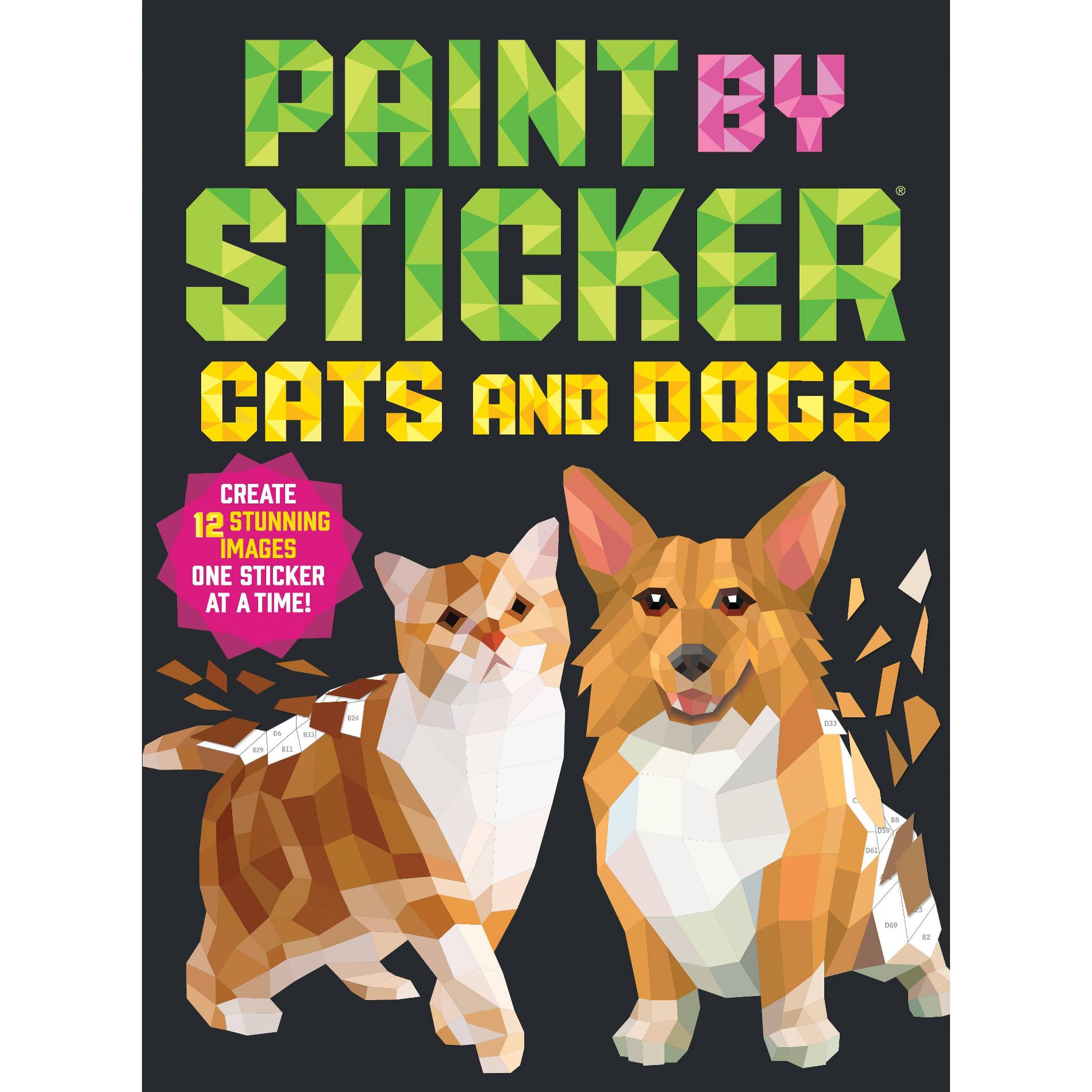 Paint by Sticker 12 Pages Cats and Dogs Activity Book