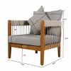 Outdoor Club Chair, Acacia Wood Frame with Handwoven Rope and Removable Cushions, Boho Patio Seating for Porch or Garden - Coolbibila - 4 of 4