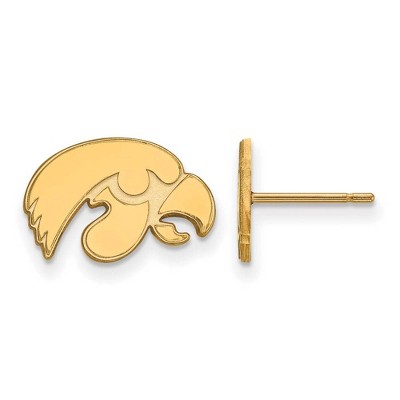 Black Bow Jewelry 10k Yellow Gold Iowa Hawkeyes NCAA Post Earrings