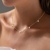 4K Gold Plated Charm Choker Necklace with Pearl & Clover, Cubic Zirconia Dainty Trendy Jewelry Gift for Women - 3 of 4
