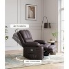 Oversized Leather Power Recliner Chair with Massage, Heat, and 360-Degree Swivel, Featuring USB Ports and Side Pockets, Large 27-Inch Seat Width - 3 of 4