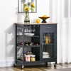 HOMCOM Utility Kitchen Cart, Rolling Kitchen Island Storage Trolley with Rack, Shelves, Drawer and Cabinet - image 3 of 4