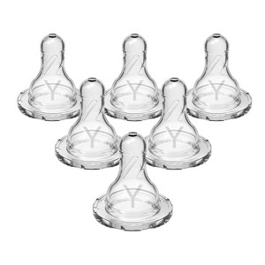 Dr. Brown's Y-Cut Narrow Baby Bottle Silicone Nipple - Ideal for Thicker Liquids - 6pk - 9m+ - 1 of 4