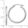 Black Bow Jewelry 2mm Diamond Cut, Polished Sterling Silver Hoops - 25mm (1 Inch) - 4 of 4