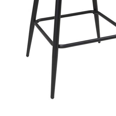 Black Faux Leather Swivel Counter Stool with Metal Base