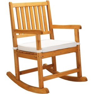 VINGLI Outdoor Rocking Chair, Weatherproof Rocker with Cushion, Wooden Rocking Bench Support 550 LBS for Patio, Yard, Garden - 1 of 4