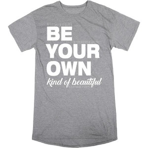 "Be Your Own Kind of Beautiful" Women's Crew Neck Short Sleeve Top - 1 of 2
