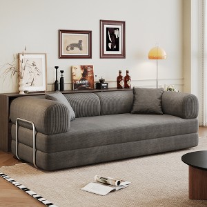 78.8" Compression Sofa,Convertible Floor Sofa Bed-with Pillow Back Support Armrest, Comfy Futon Couch Sleeper Bed, for Living Room, Bedroom - 1 of 4