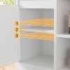 Jojoka Fluted Sideboard Buffet Cabinet with Adjustable Shelves, Semi-Open Storage & Durable Wood Build for Living Room and Dining Room - 3 of 4
