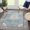 8x10 Washable Rug Non Slip Vintage Rug Foldable Indoor Carpet Ultra-Soft Retro Medallion Distressed Floor Cover - 3 of 4