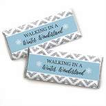 Big Dot of Happiness Winter Wonderland - Candy Bar Wrappers Snowflake Holiday Party and Winter Wedding Favors - Set of 24