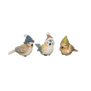 Transpac Resin Bird w/Hat Figurine Set of 3 Spring Home Decorations - 1 of 1