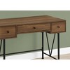 PAGED 47" L Computer Desk, Simple Modern Home Office Desk with 3 Storage Drawers and V-Shaped Metal Base for Study, Office - 3 of 4
