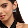 SOHI Women's Crystal Silver Crystal Cluster Triangle Stud Earrings - 4 of 4
