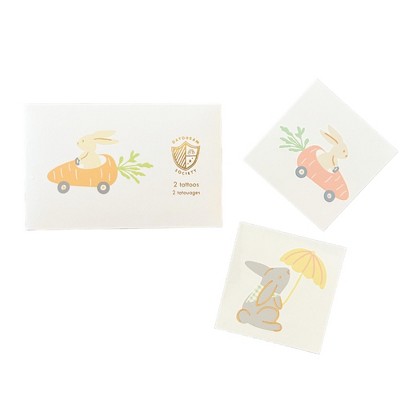 Daydream Society - Bunnies In The Garden Temporary Tattoos - Pack of 2 Tattoos