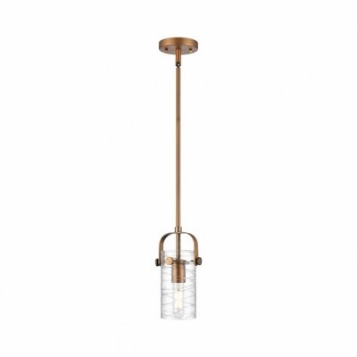 Pilaster II Cylinder - 1 Light Pendant In Contemporary Style-9.5 Inches Tall and 5 Inches Wide
