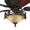 52" Casa Vieja Contessa Industrial Rustic Indoor Ceiling Fan LED Light Bronze Copper Cherry Scavo Glass Living Kitchen Room Home - 3 of 4
