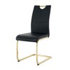 DOMETOUR Modern Dining Chairs with Faux Leather Padded Seat with Chrome Metal Legs for Kitchen Dining Room Set of 4 - 3 of 4