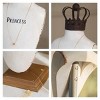 Slickblue Resin Neck Form Jewelry Holder with Metal Crown, 15 in Tall Tabletop Display, White and Brown - 4 of 4