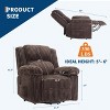 Corduroy Recliner Chair, Manual Recliner Sofa with Handle, Pillow Top Arms, Thick Padding, Side Pocket, Living Room, Bedroom, Home Theater, Dark Gray - 3 of 4