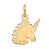 Black Bow Jewelry 14k Yellow Gold Satin and Diamond Cut Unicorn Head Charm - 3 of 4