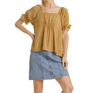 Women's Square Neck Floral Babydoll Top - umgee - 1 of 4