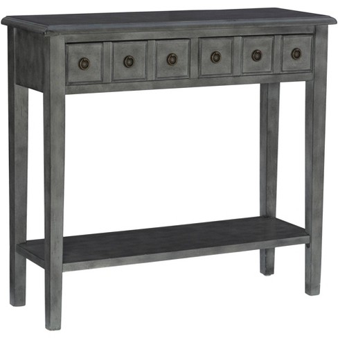 Powell Sadie 38 Wide Small Gray 2, Narrow Console Table With Storage