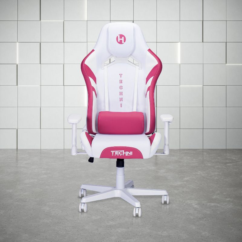 Echo Stain Resistant Fabric Gaming Chair White/Pink - Techni Sport, 2 of 9