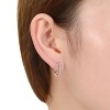 Guili 13mm U-Shaped Hoop Earrings with Clear Cubic Zirconia, Stylish Design, Available in White, Gold, and Rose Gold - Perfect for Any Occasion - 2 of 3