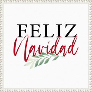 Amanti Art Feliz Navidad Script by Amanti Art Portfolio Canvas Wall Art Print Framed - 1 of 4