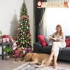 Tangkula 7FT Pre-lit Half-Shape Christmas Tree Artificial Xmas Tree w/450 Branch Tips & 150 Warm White Lights, Seasonal Decor tree w/Metal Base - 4 of 4