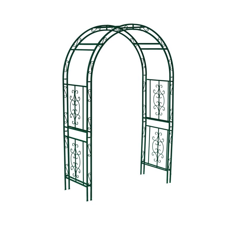 Evergreen Montebello Iron Garden Arbor, Forest Green- 53 x 84 x 23 Inches Fade and Weather Resistant Outdoor Decor, 1 of 10