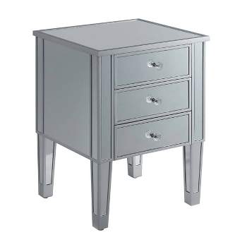 Gold Coast 3 Drawer Mirrored End Table Mirror/Silver - Breighton Home