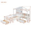 Twin Size House Bed with Upholstered Sofa House Bed with Charging Station Wireless Charging Shelves and Two Drawers White - 3 of 4