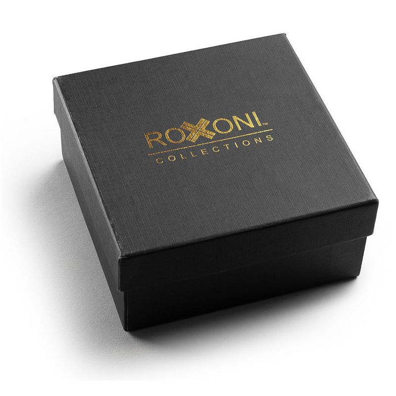 Roxoni Men's Genuine Leather Ratchet Dress Belt with Textured Chrome Buckle, Enclosed in an Elegant Gift Box, Adjustable from 28" to 48" Waist, 3 of 6