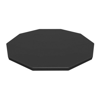Bestway Flowclear PVC Round 10 Foot Pool Cover for Above Ground Frame Pools with Drain Holes and Secure Tie-Down Ropes, Black (Cover Only)