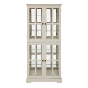 FONTOI Vintage Curio Display Cabinet, Antique Display Showcase with Adjustable Shelves for Collections, for Home or Office, White, 15.75"*68.7"*30.31" - 1 of 4