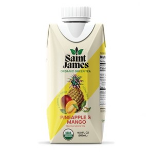 Saint James Pineapple & Mango Organic Green Tea - 16.9 fl oz Box - 1 of 4