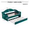Kumasinova Twin Size Tufted Upholstered Daybed with Trundle,Velvet Sofa Bed Frame with USB&Type-C Charging Ports for Adults,No Box Spring Needed - 3 of 4