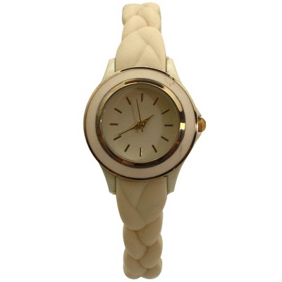 Olivia Pratt Braided Silicone Band Women Watch