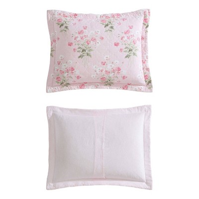 Veronica's Bouquet Pink Cotton Twin Reversible Quilt Set